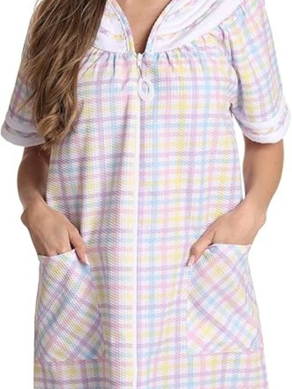 Dreamcrest Short Sleeve Zipper Front Duster